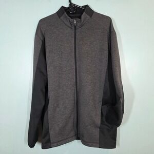 PGA Tour Mens Full Zip Golf Jacket XL Charcoal Grey Black Mock Neck ZZ485